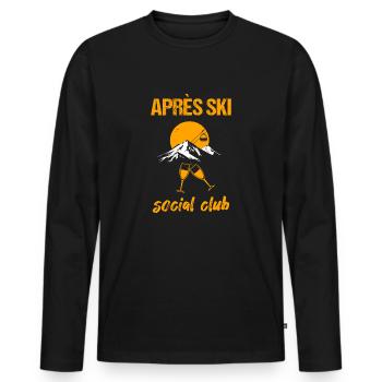 Après Ski Social Club - Men's Premium Organic Long Sleeve Shirt - black - Front - Nico (187cm)