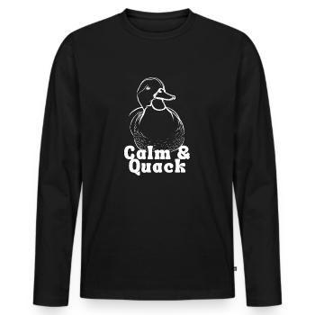 Calm and Quack - Men's Premium Organic Long Sleeve Shirt - black - Front - Nico (187cm)