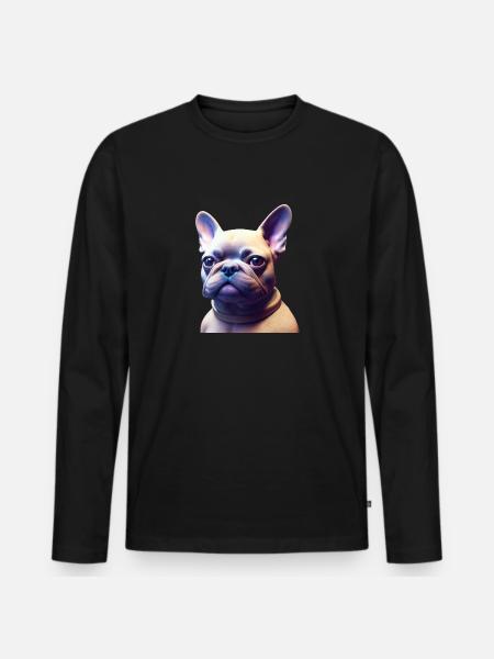 Français Bouledogue - T-shirt manches longues Premium bio Homme - noir