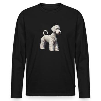 Bedlington Terrier Hund - Bedlington Terrier - Männer Premium Bio Langarmshirt - Schwarz - Vorne - Nico (187cm)