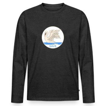 Le cygne « sauve les cygnes » Cygnes Nature Conservation Lac des cygnes - T-shirt manches longues Premium bio Homme - anthracite chiné - Devant - Nico (187cm)