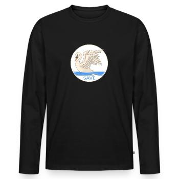 Swan "save swans" Swans Nature Conservation Swan Lake - Men's Premium Organic Long Sleeve Shirt - black - Front - Nico (187cm)