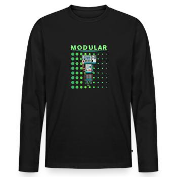 Synthesizer Synth Keyboard Elektronische Musiker - Männer Premium Bio Langarmshirt - Schwarz - Vorne - Nico (187cm)