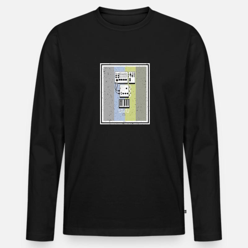 Synthesizer Synth Keyboard Elektronische Musiker - Männer Premium Bio Langarmshirt - Schwarz