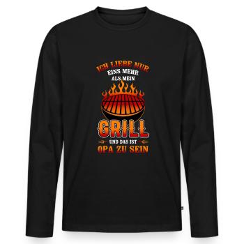 Grill Opa Großvater Opi Enkelkind Enkel Opa - Männer Premium Bio Langarmshirt - Schwarz - Vorne - Nico (187cm)
