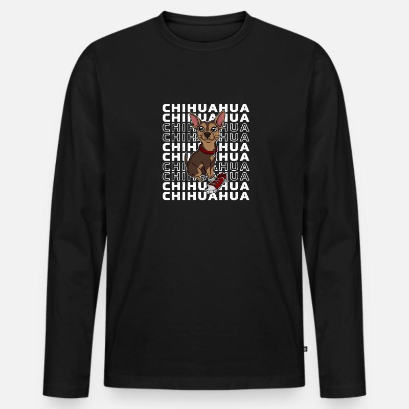 Chihuahua Hund Sneaker - Männer Premium Bio Langarmshirt - Schwarz