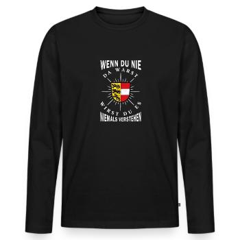 Carinthia Austria Flag Coat of Arms Mountains - Men's Premium Organic Long Sleeve Shirt - black - Front - Nico (187cm)