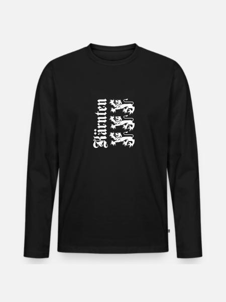 Kärnten Österreich Flagge Wappen Löwe - Männer Premium Bio Langarmshirt - Schwarz