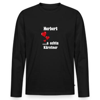 Carinthia Austria Heart Hernert - Men's Premium Organic Long Sleeve Shirt - black - Front - Nico (187cm)