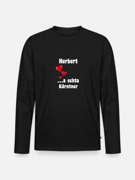 Carinthia Austria Heart Hernert - Men's Premium Organic Long Sleeve Shirt - black