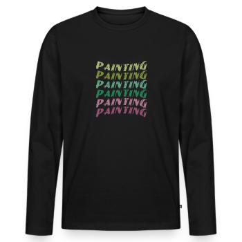 Painting Painting Casting Varnisher Building Paint - Men's Premium Organic Long Sleeve Shirt - black - Front - Nico (187cm)