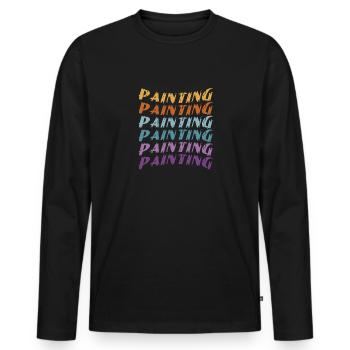 Painting Painting Casting Varnisher Building Paint - Men's Premium Organic Long Sleeve Shirt - black - Front - Nico (187cm)