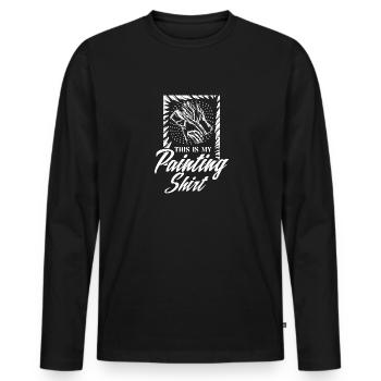 C’est ma chemise de peinture Décorer Casting Peinture - T-shirt manches longues Premium bio Homme - noir - Devant - Nico (187cm)