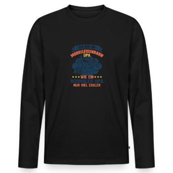 Railway, Model Railway, Steam Locomotive, Occupation - Men's Premium Organic Long Sleeve Shirt - black - Front - Nico (187cm)