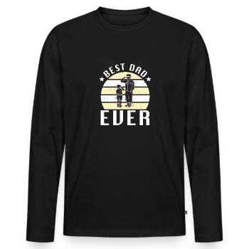 Meilleur papa de tous les temps Père Père Fête des Pères Soldat militaire - T-shirt manches longues Premium bio Homme - noir - Devant - Nico (187cm)