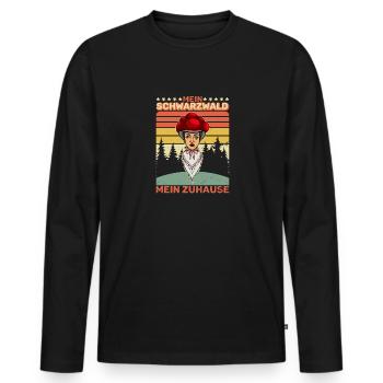 Mein Schwarzwald mein zuhause Wald - Männer Premium Bio Langarmshirt - Schwarz - Vorne - Nico (187cm)