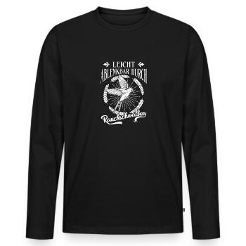 Facilement distrait par les hirondelles rustiques - T-shirt manches longues Premium bio Homme - noir - Devant - Nico (187cm)