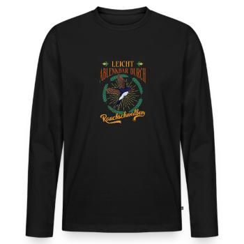 Facilement distrait par les hirondelles rustiques - T-shirt manches longues Premium bio Homme - noir - Devant - Nico (187cm)