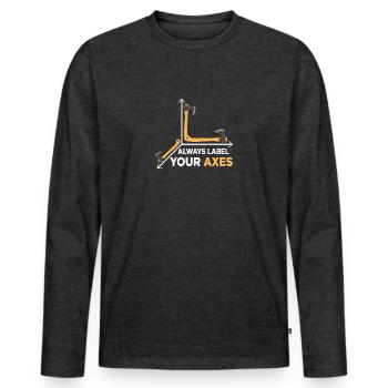 always label your axes - Men's Premium Organic Long Sleeve Shirt - heather anthracite - Front - Nico (187cm)