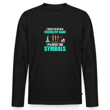 Chimie Chimiste sort drôle - T-shirt manches longues Premium bio Homme - noir - Devant - Nico (187cm)