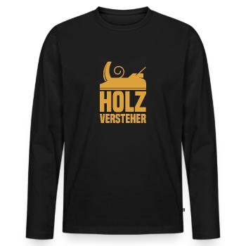 Menuisiers de menuisiers en bois - T-shirt manches longues Premium bio Homme - noir - Devant - Nico (187cm)