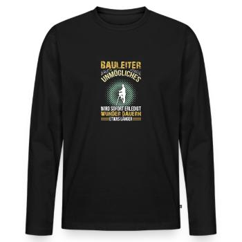 Bauleiter machen es möglich - Männer Premium Bio Langarmshirt - Schwarz - Vorne - Nico (187cm)