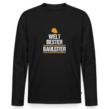 Welt Bester Bauleiter - Männer Premium Bio Langarmshirt - Schwarz - Vorne - Nico (187cm)