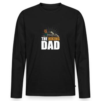 The Hiking Dad Hiking Dad Father's Day Birthday - Men's Premium Organic Long Sleeve Shirt - black - Front - Nico (187cm)