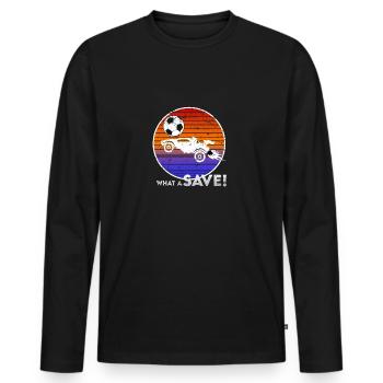 Rocket RC Car League Soccer Retro Vintage - T-shirt manches longues Premium bio Homme - noir - Devant - Nico (187cm)
