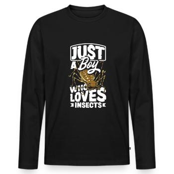 Entomology Entomologist Bugs Just A Boy Who Loves - Männer Premium Bio Langarmshirt - Schwarz - Vorne - Nico (187cm)