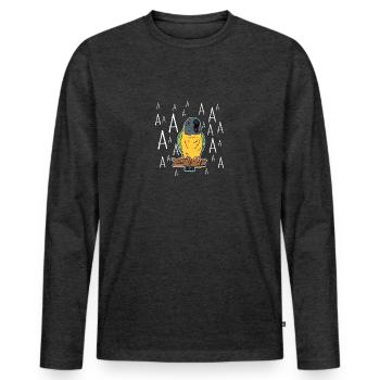 Screaming Senegal Parrot - Men's Premium Organic Long Sleeve Shirt - heather anthracite - Front - Nico (187cm)