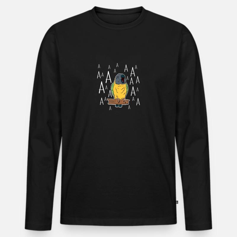 Screaming Senegal Parrot - Männer Premium Bio Langarmshirt - Schwarz