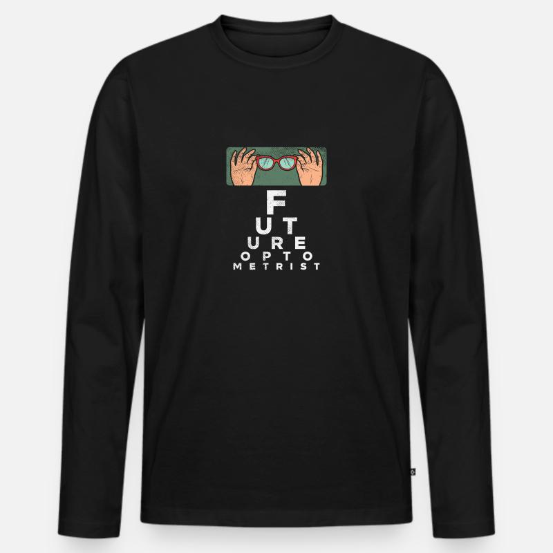 Future Optometrist - Männer Premium Bio Langarmshirt - Schwarz