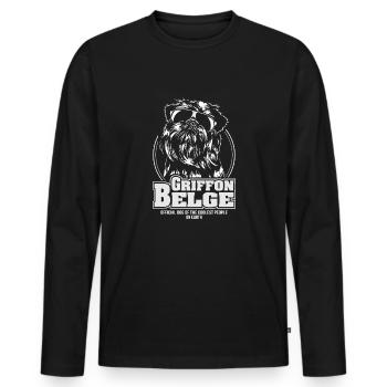 GRIFFON BELGE coolest people dog saying Wilsigns - Men's Premium Organic Long Sleeve Shirt - black - Front - Nico (187cm)