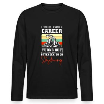 Skidiving Adrenaline Flying - Men's Premium Organic Long Sleeve Shirt - black - Front - Nico (187cm)
