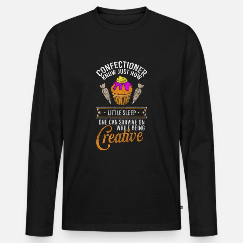 Konditor Backen Törtchen - Männer Premium Bio Langarmshirt - Schwarz