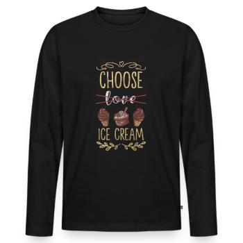 Tartelettes à grignoter dessert - T-shirt manches longues Premium bio Homme - noir - Devant - Nico (187cm)