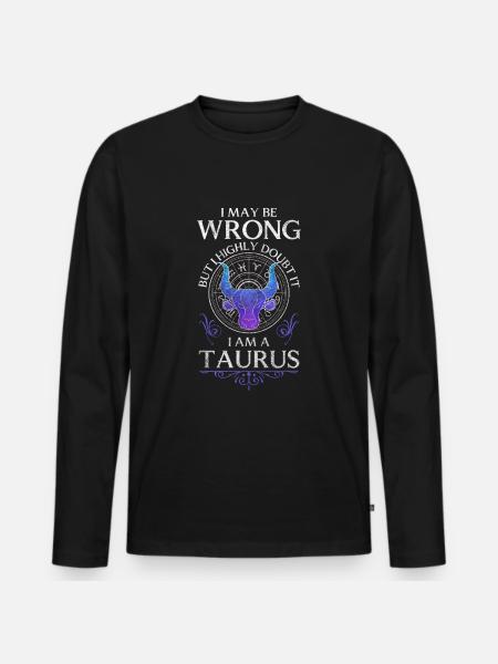 Zodiac Earth Symbol - Men's Premium Organic Long Sleeve Shirt - black