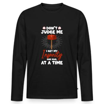 Livreurs de lettres de bureau de poste Livreurs de colis Facteurs - T-shirt manches longues Premium bio Homme - noir - Devant - Nico (187cm)