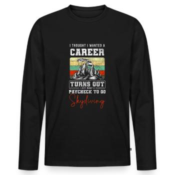 Fallschirm Adrenalin Gleitschirmfliegen - Männer Premium Bio Langarmshirt - Schwarz - Vorne - Nico (187cm)