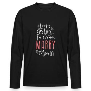 Parent, Mère, Responsabilité Solo - T-shirt manches longues Premium bio Homme - noir - Devant - Nico (187cm)