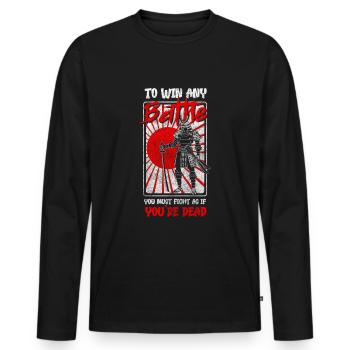 Fighter Martial Arts Asian Sword Fighting - Men's Premium Organic Long Sleeve Shirt - black - Front - Nico (187cm)