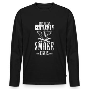Tabak Zigarre Kippe Qualm - Männer Premium Bio Langarmshirt - Schwarz - Vorne - Nico (187cm)