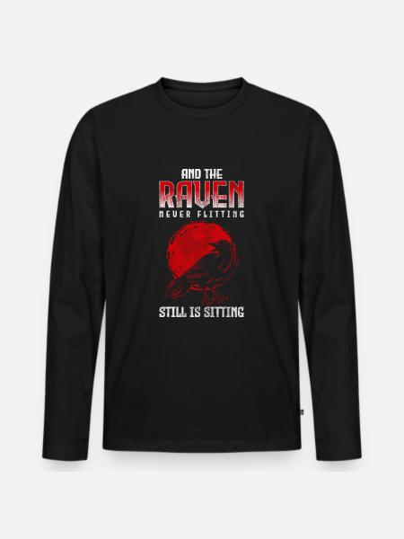 Raven Bird Viking Smart - Men's Premium Organic Long Sleeve Shirt - black