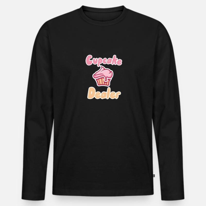 Cupcake-Händler - Männer Premium Bio Langarmshirt - Schwarz