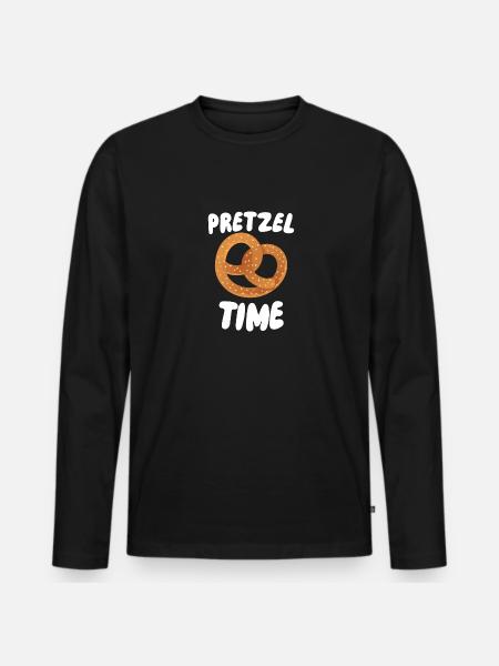 Pretzel Time - Männer Premium Bio Langarmshirt - Schwarz