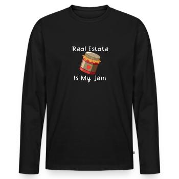 Immobilien sind meine Leidenschaft - Männer Premium Bio Langarmshirt - Schwarz - Vorne - Nico (187cm)