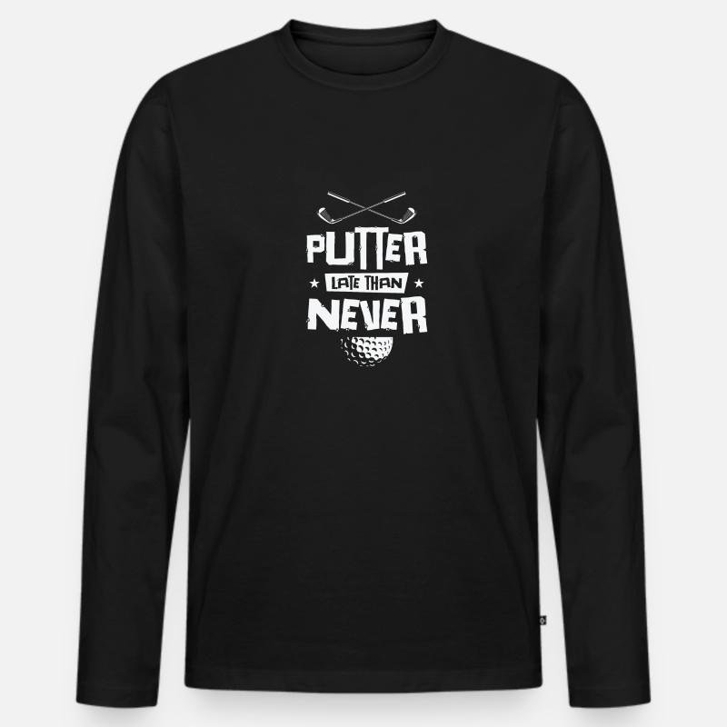 Golfspieler Golfplatz Golfer - Männer Premium Bio Langarmshirt - Schwarz