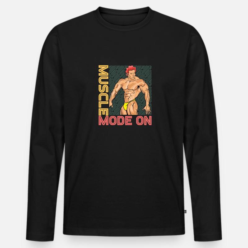 Muskelbetrieb Ein - Männer Premium Bio Langarmshirt - Schwarz