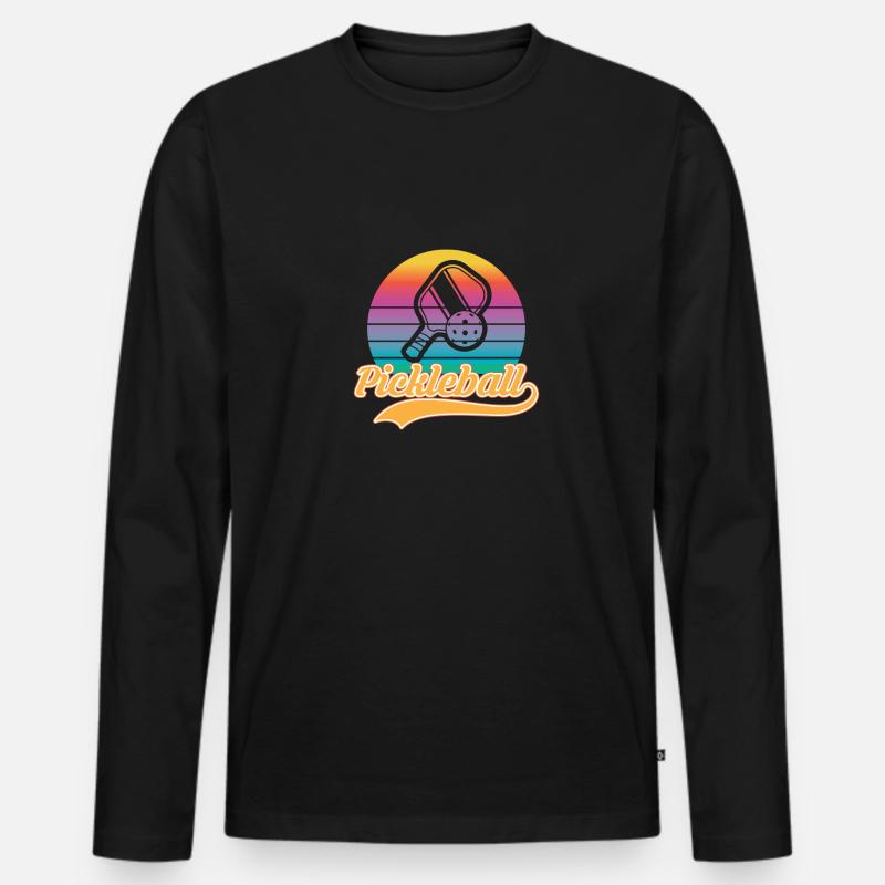 Pickleball - Männer Premium Bio Langarmshirt - Schwarz